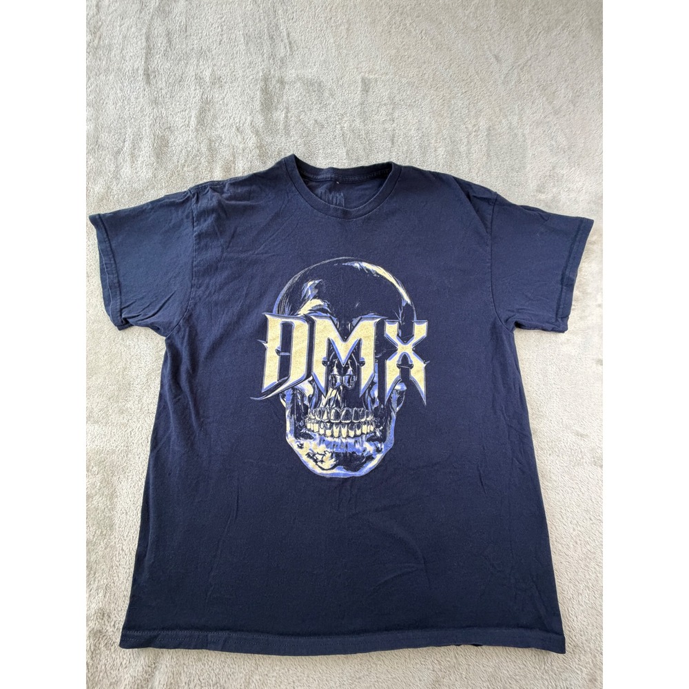 DMX T-Shirt Mens XL Navy Blue Skull Graphic Hip Hop Rap Tee Short Sleeve